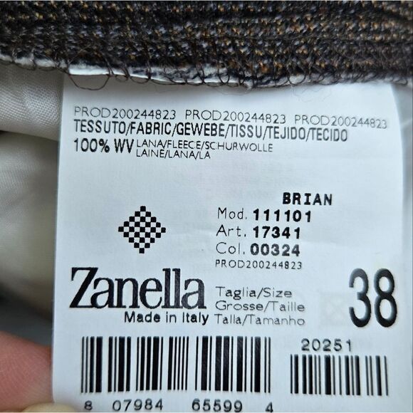 Zanella Men's Brian 100% wool trousers size 38 short - Picture 3 of 9